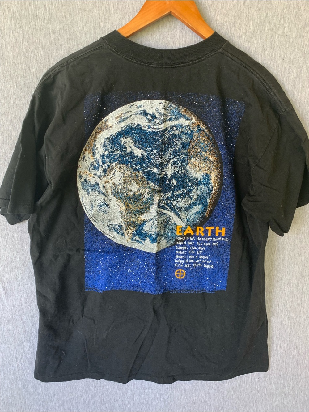 Vintage 1993 Earth Globe Tee Shirt 90s Blackbird Planet